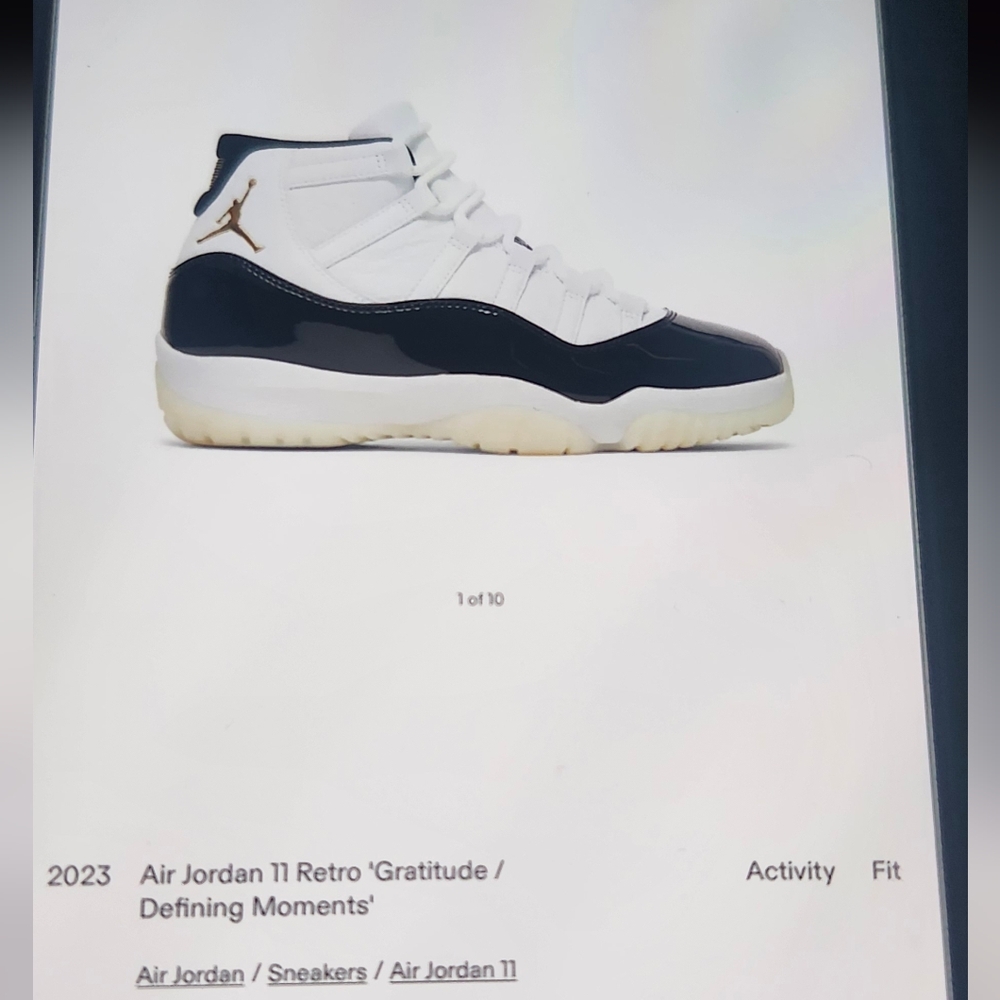 Nike Air Jordan 11 Retro Sneakers - White, Black, Gold Highlights